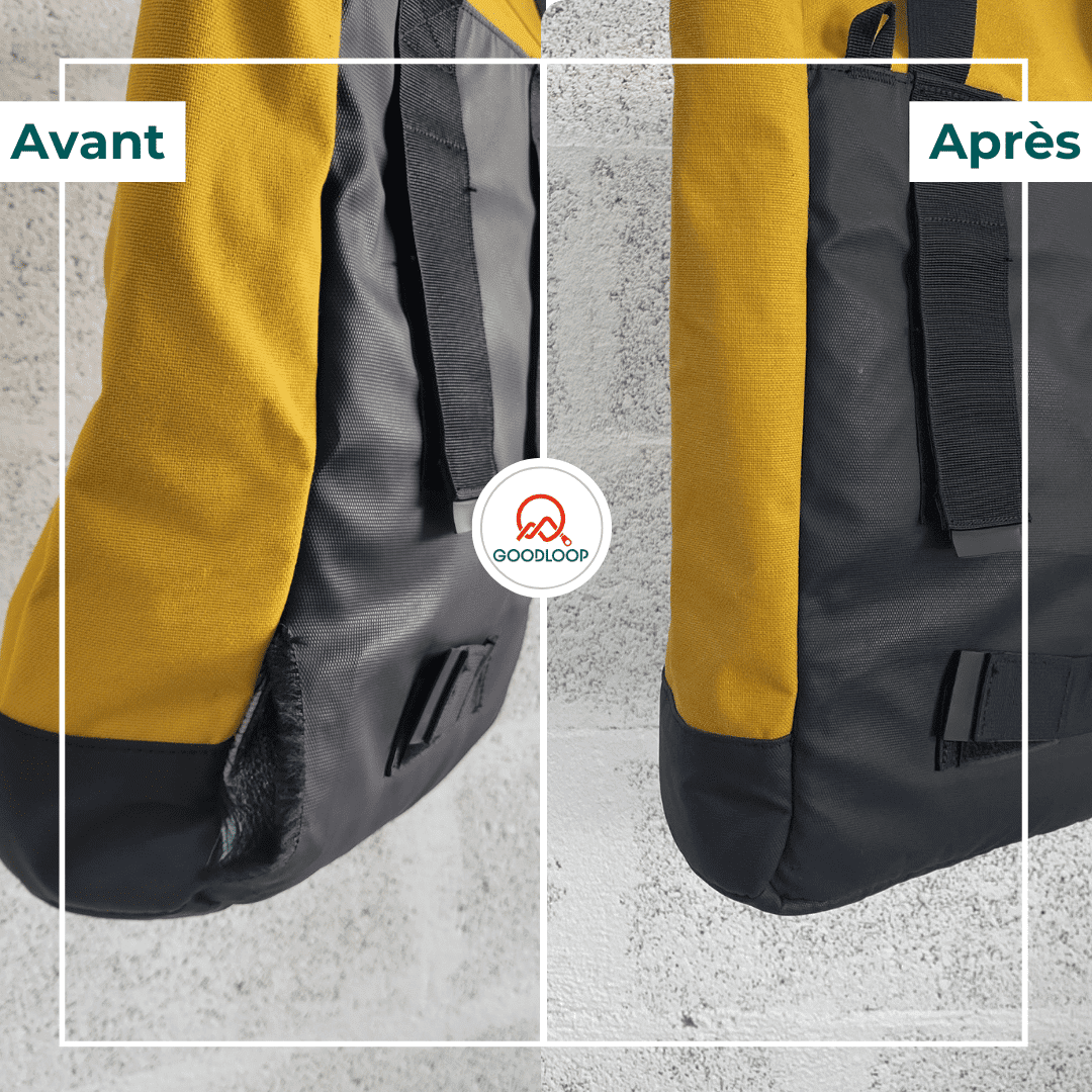 Réparation d'une couture de Sac Mero-Mero par Goodloop